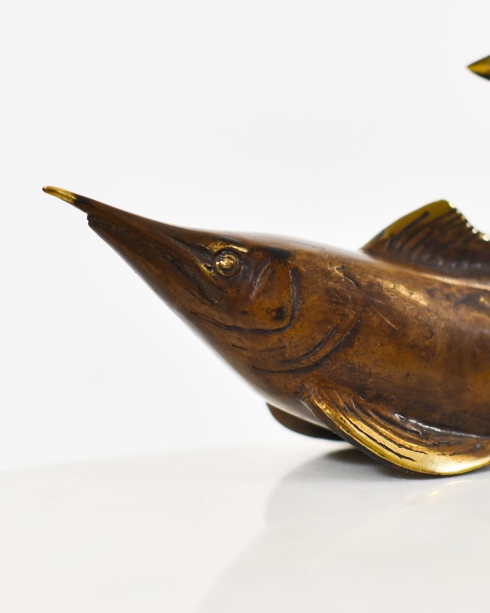 "Abyssal Lancet" Spearfish Sculpture - Copper close up of head