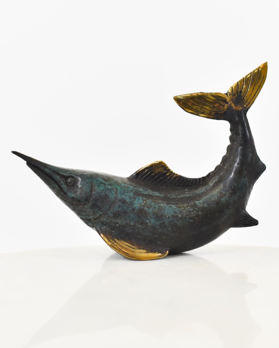 "Abyssal Lancet" Spearfish Sculpture - Verdigris
