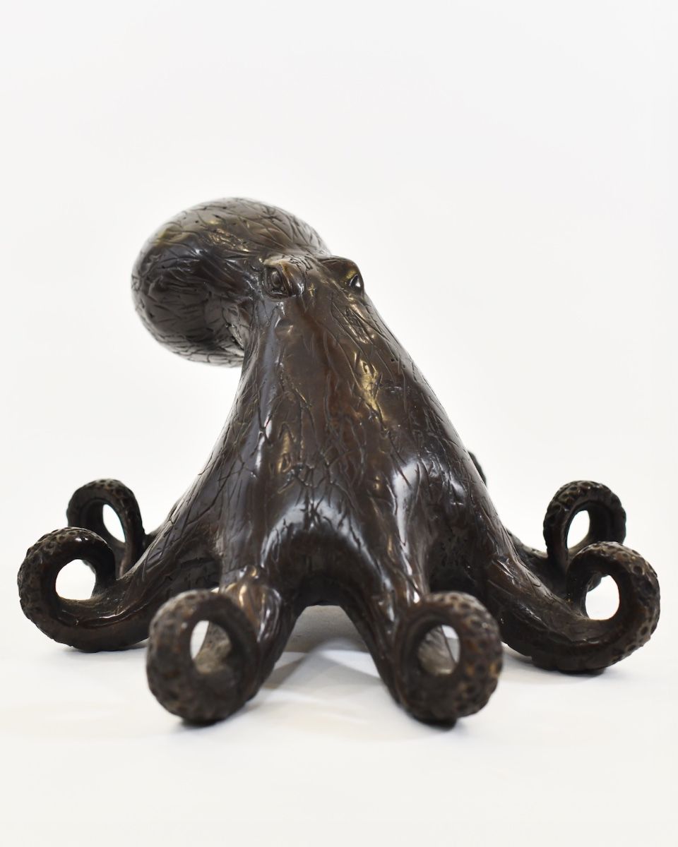 "Abyssal Sentinel" Octopus Sculpture in Cast Brass 
