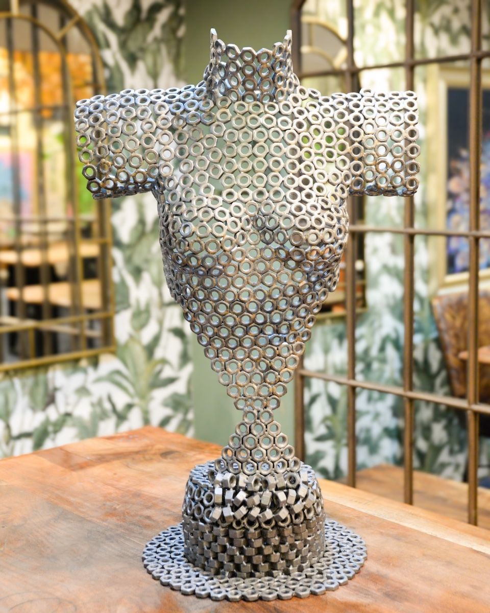 "Aura" Female Torso Sculpture Reclaimed Metal -78cm main image
