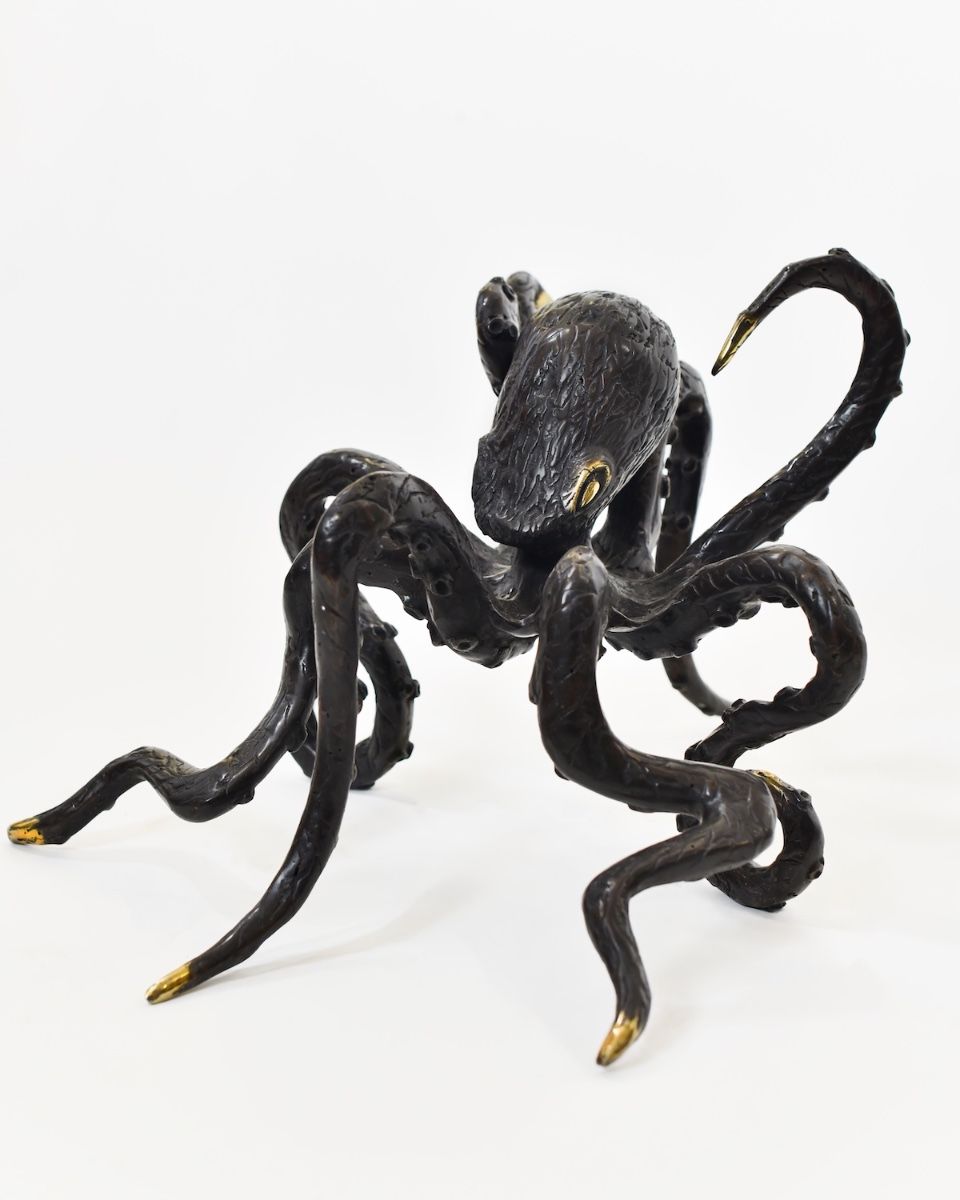 "Aurelian Abyss" Cast Brass Octopus Ornament full image