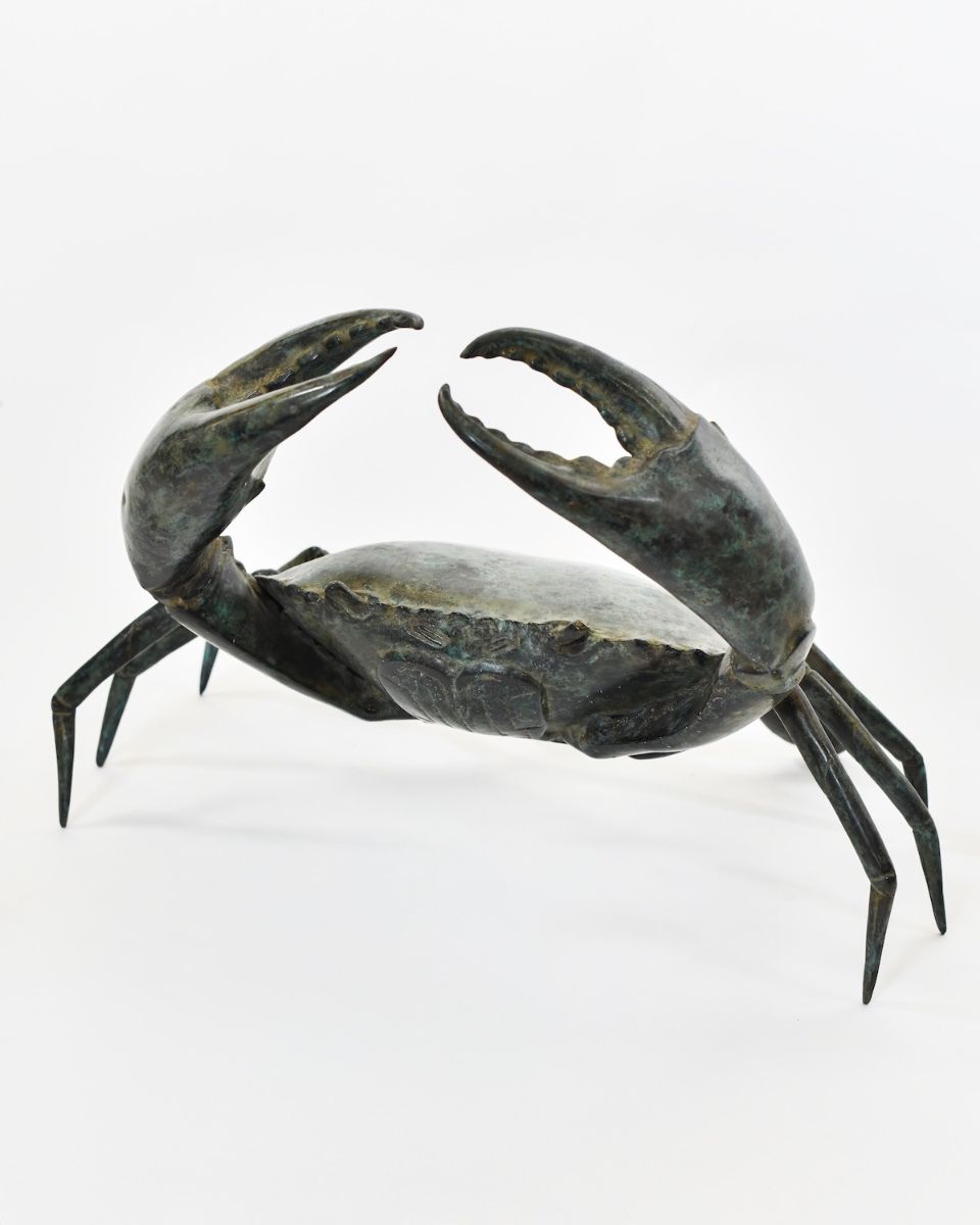 "Aurelian Aegis" Crab Sculpture in Cast Brass