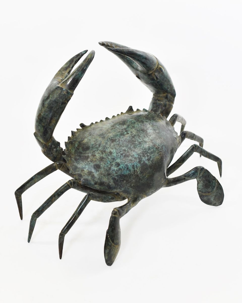 "Aurelian Aegis" Crab Sculpture in Cast Brass view of back