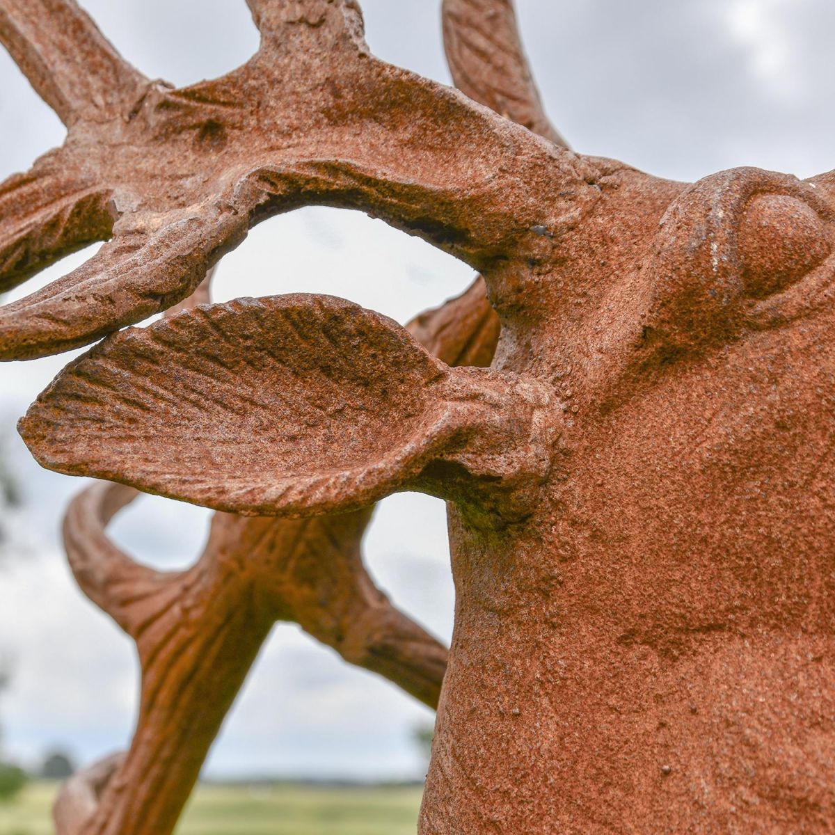 Rustic Finish on the “Balfour Glen” Stag Cast Iron Garden Statue