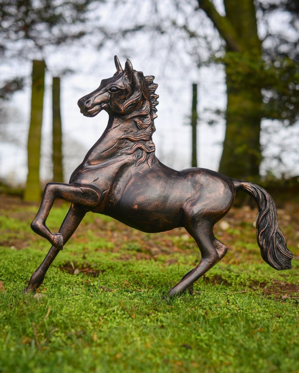 "Blaze" the Galloping Horse Cast Aluminium Garden Sculpture side profile of horse