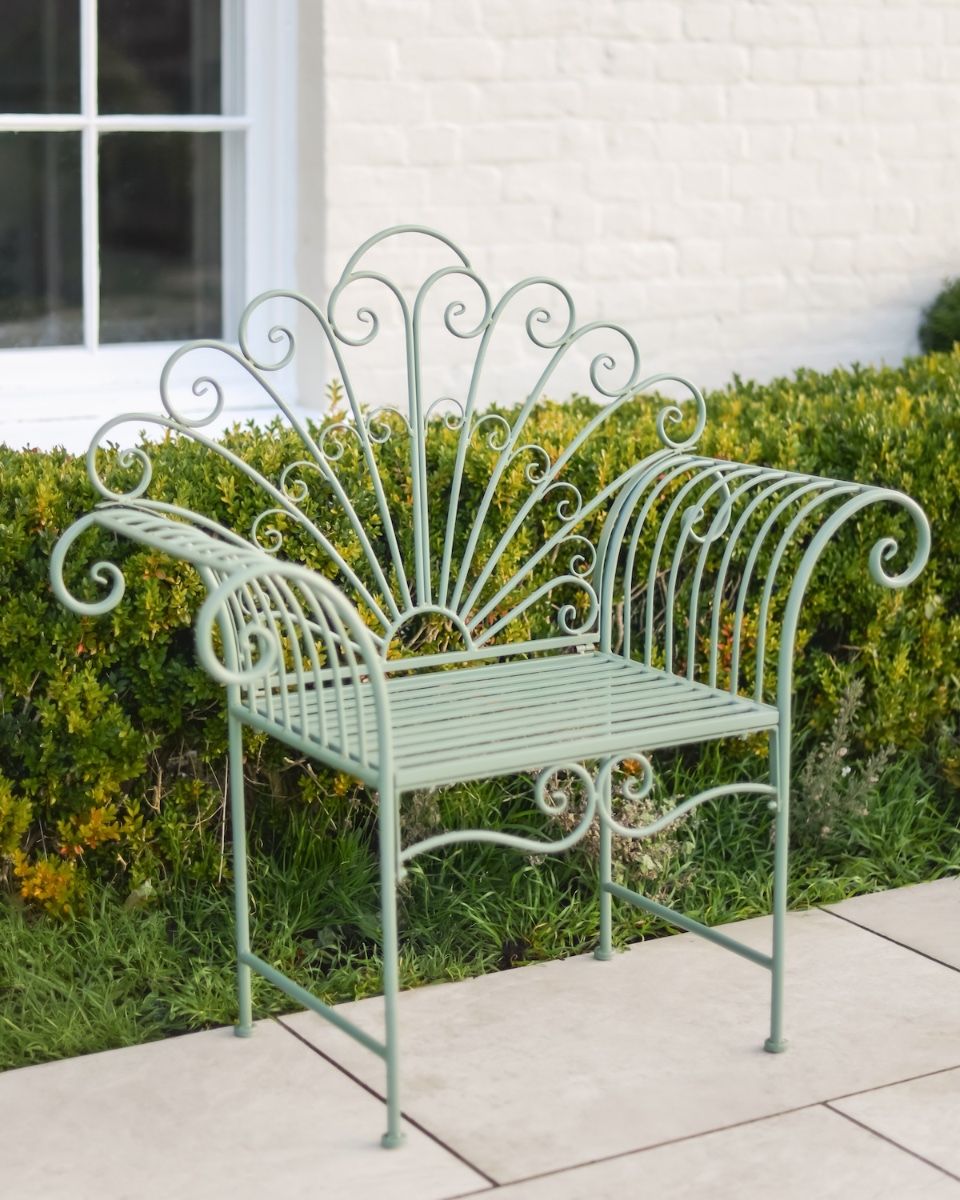 ‘Bordeaux" Wrought Iron Garden Chair - Sage main image