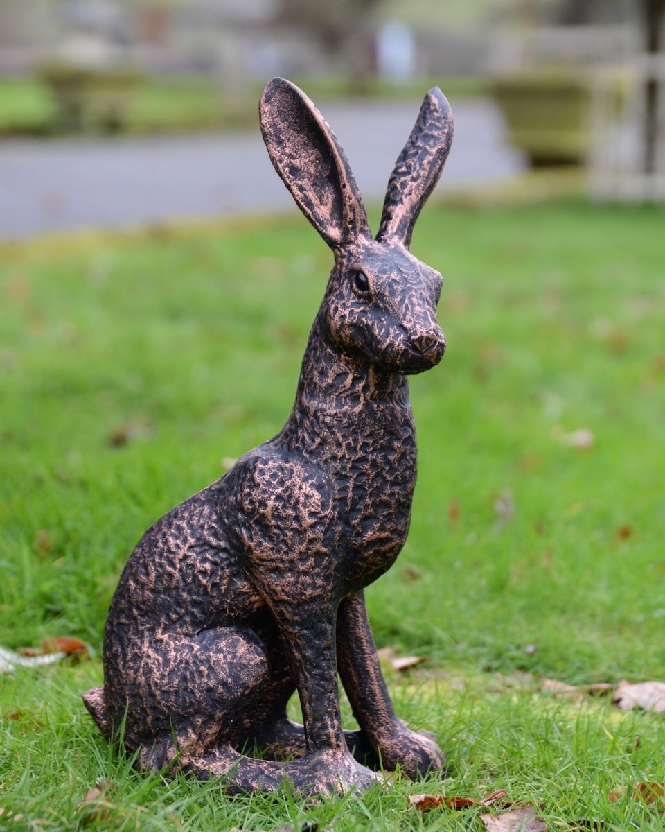 "Briar" the Hare Cast Aluminium Garden Sculpture - Copper main image
