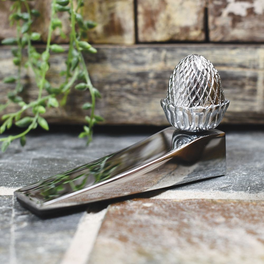 Chrome Acorn Design Door Wedge