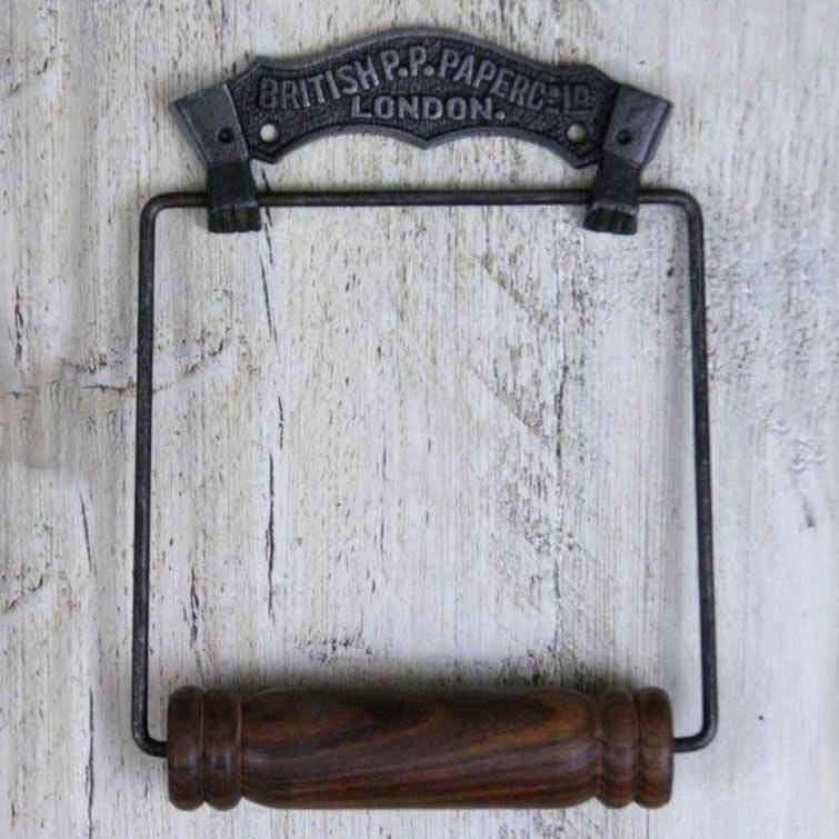 “British Paper Co, London” Retro Cast Iron Toilet Roll Holder