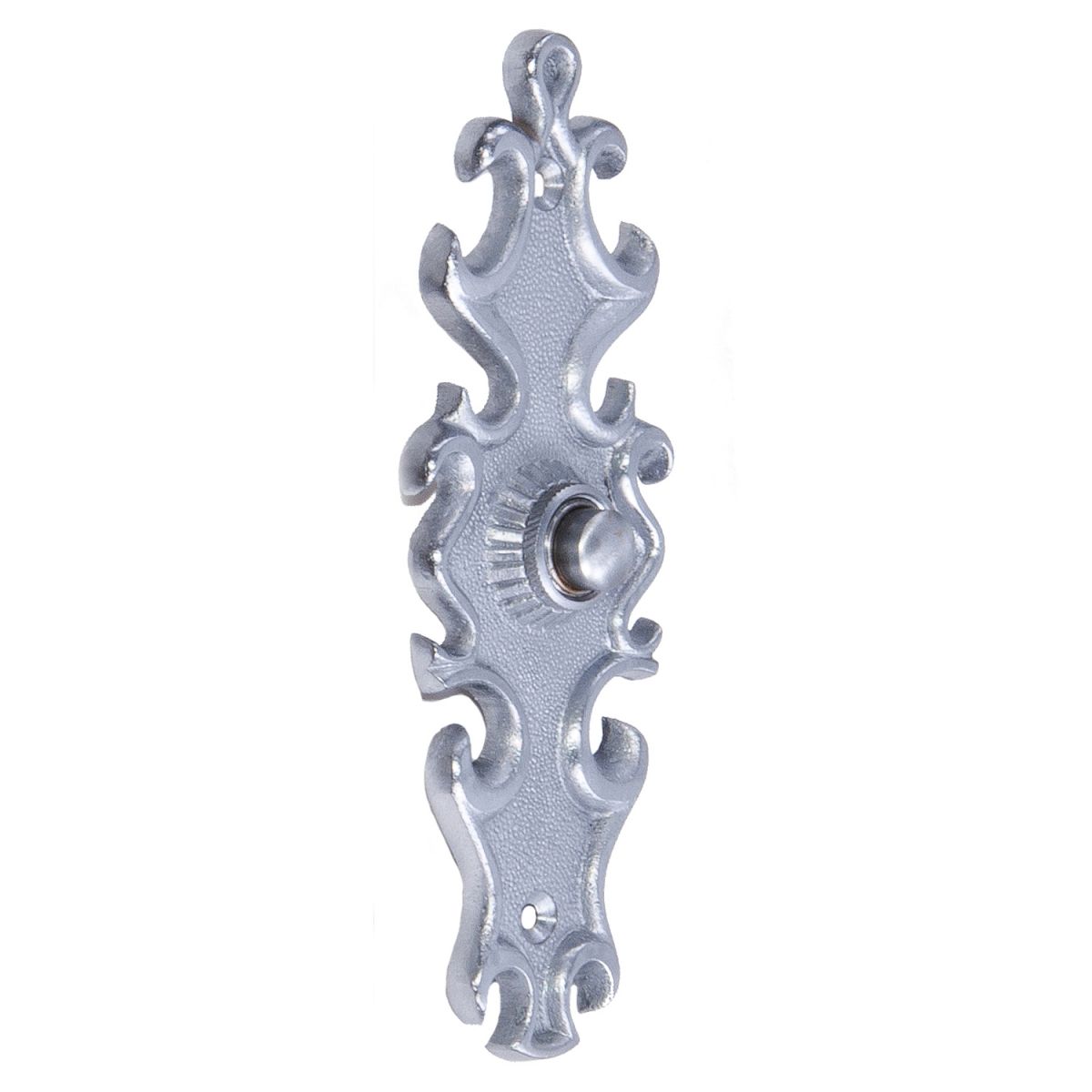 “Carraway Court” Satin Chrome Ornate Bell Push “Carraway Court” Satin Chrome Ornate Bell Push