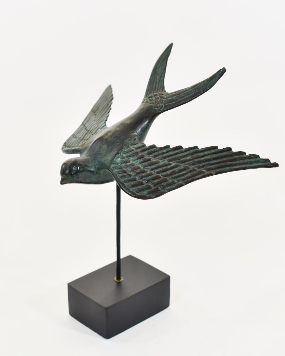 "Celestial Soloist" Cast Brass Bird Ornament