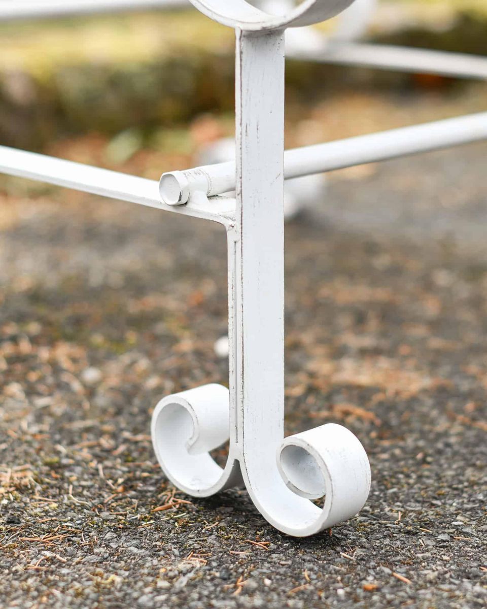 Close-Up of Integral Feet for Cream “Chatham" One Seater Park Bench