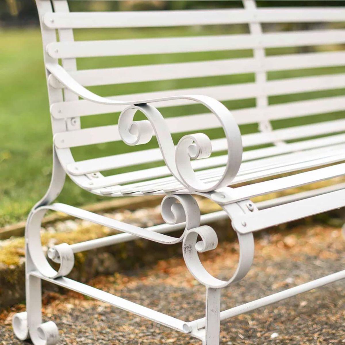 Robust "Chatham" One Seater & Two Seater Park Bench Combo - Cream Digital Illustration Arm close Up