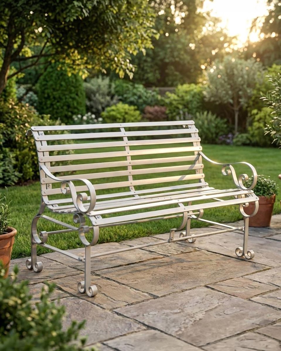 “Chatham" Two Seater Park Bench - Grey ai illustration