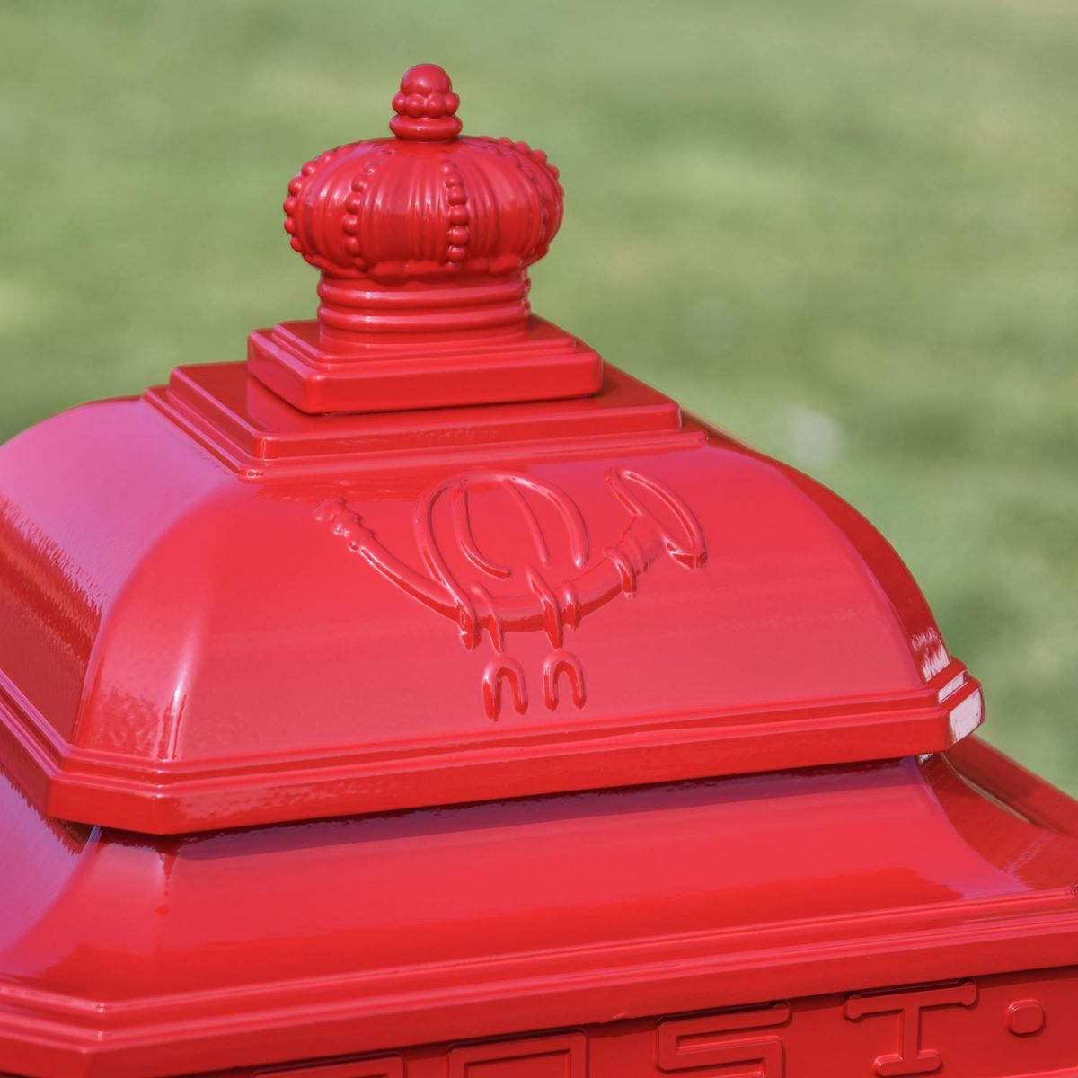 Ornate Finial on the Top of the Freestanding Postbox Ornate Finial on the Top of the Freestanding Postbox