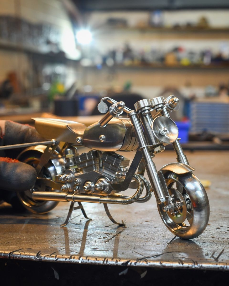 "Chopper" Motorcycle Stainless Steel Sculpture