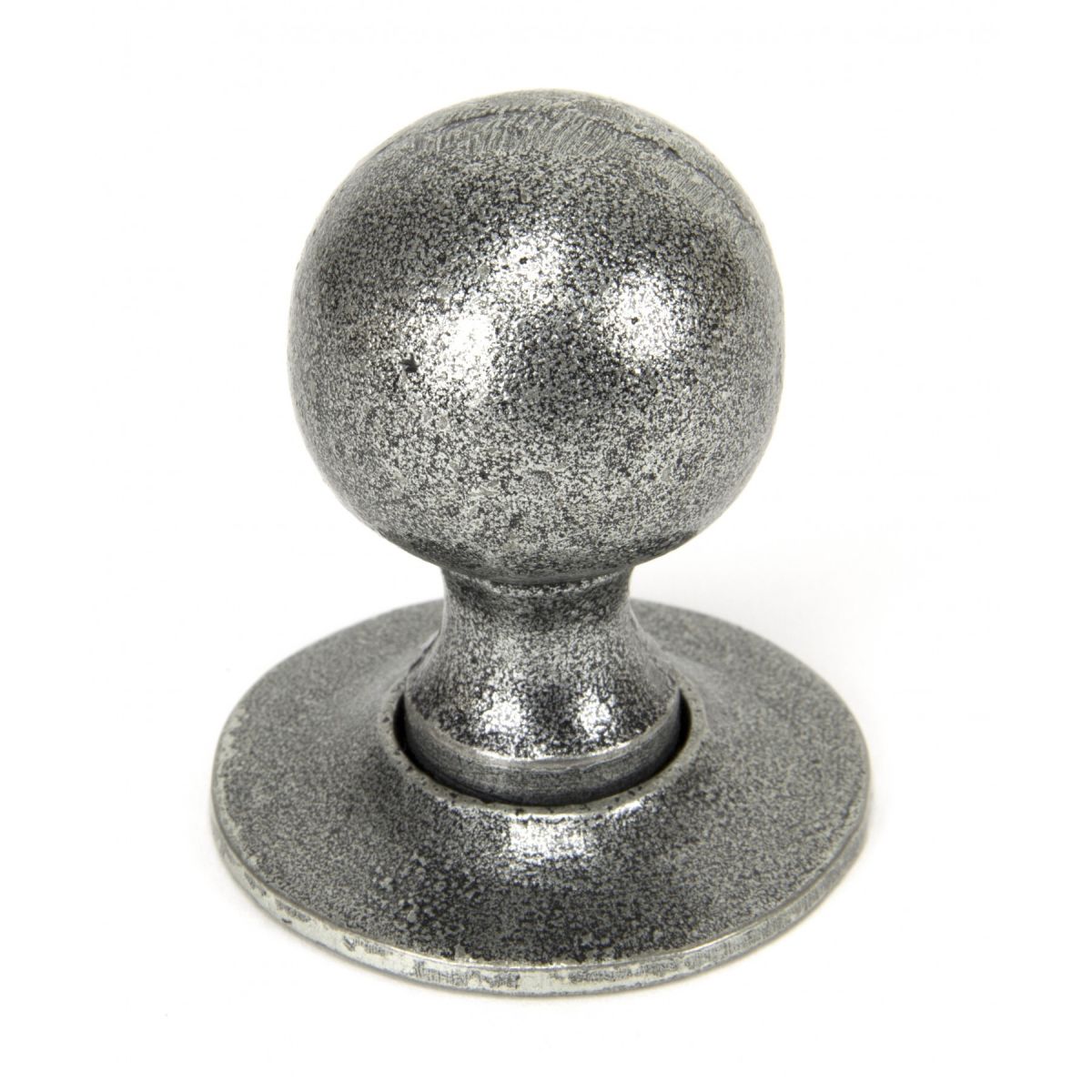 "Clarendon" Pewter Ball Mortice or Rim Knob Set with Escutcheons 