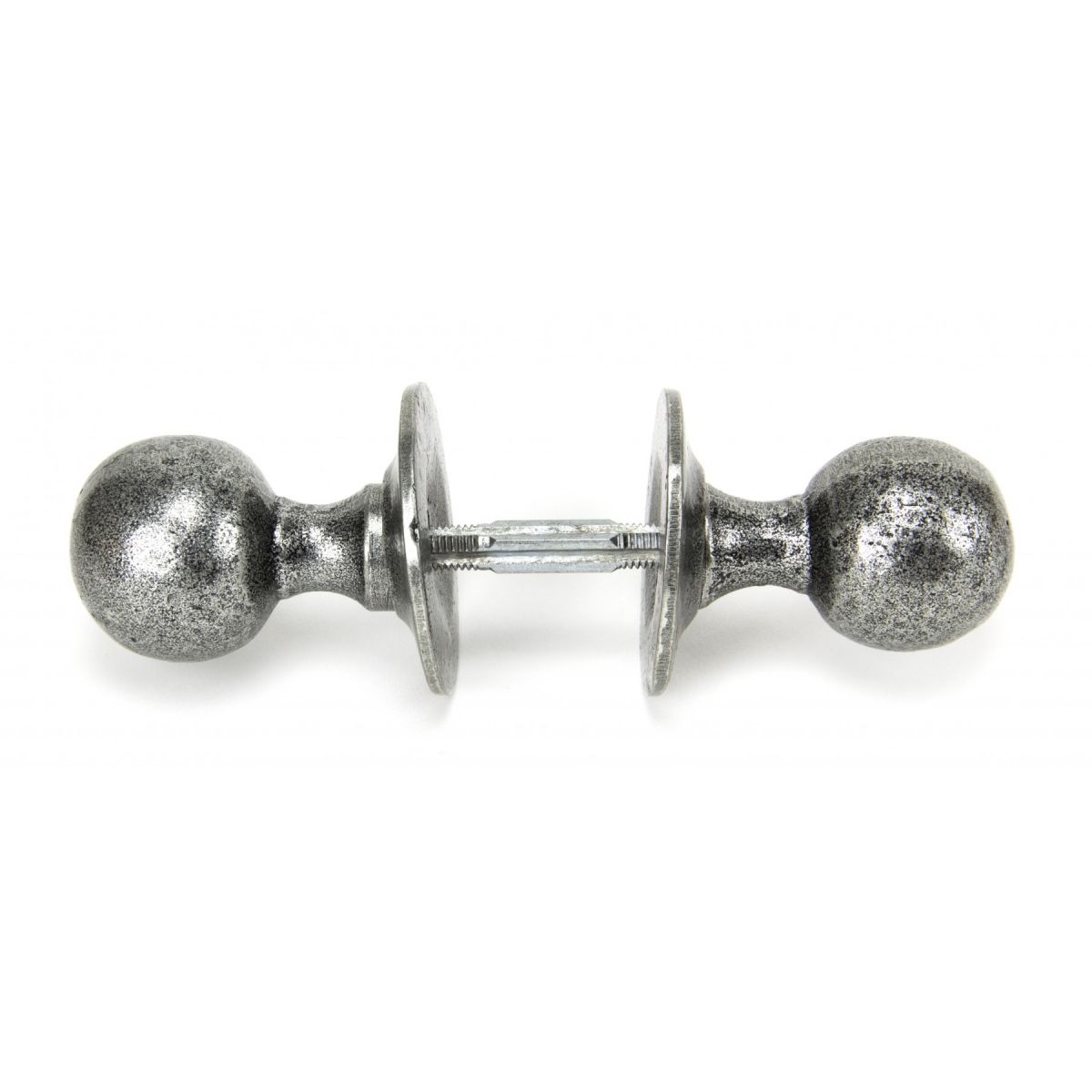 "Clarendon" Pewter Ball Mortice or Rim Knob Set with Escutcheons 