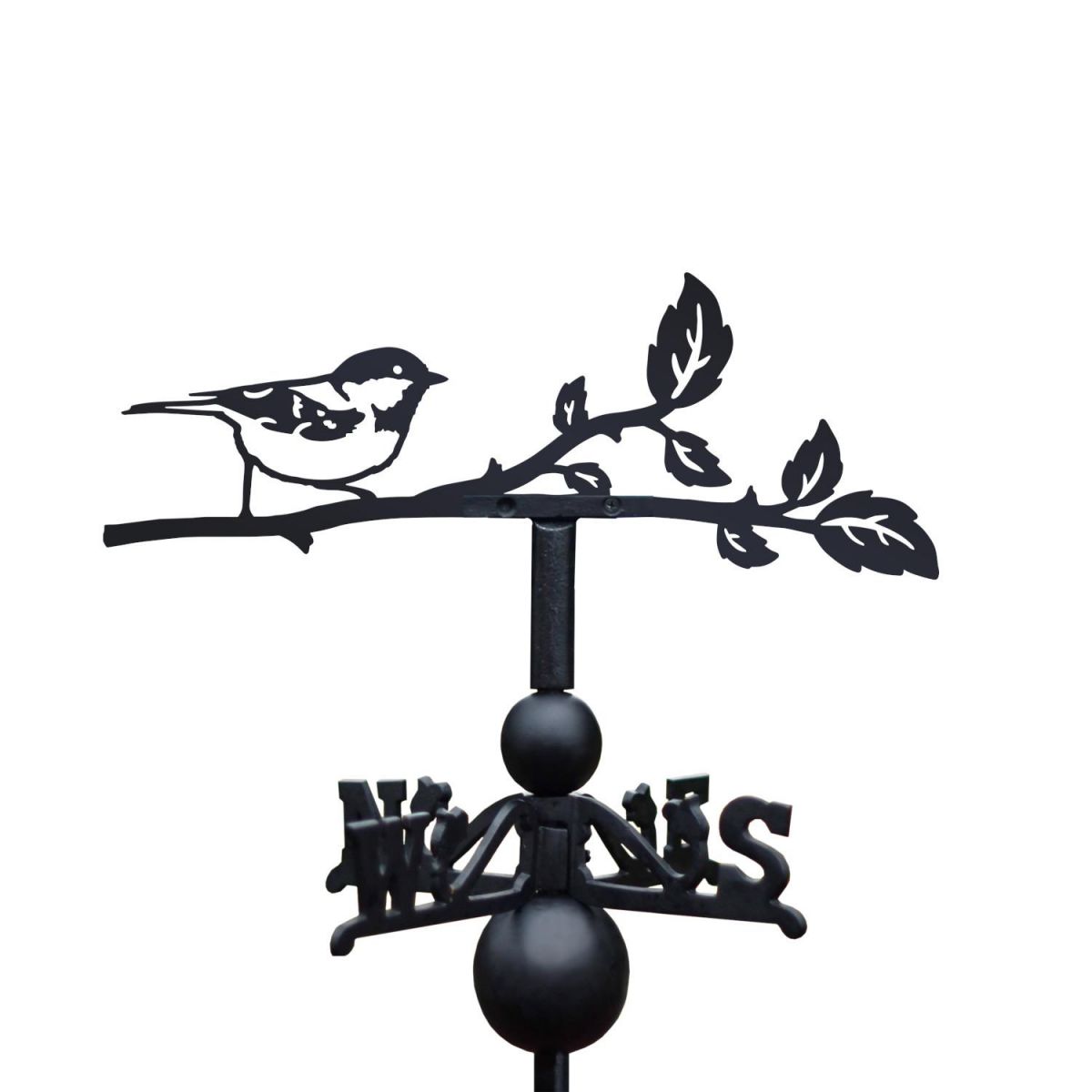 Coal tit weathervane in situ