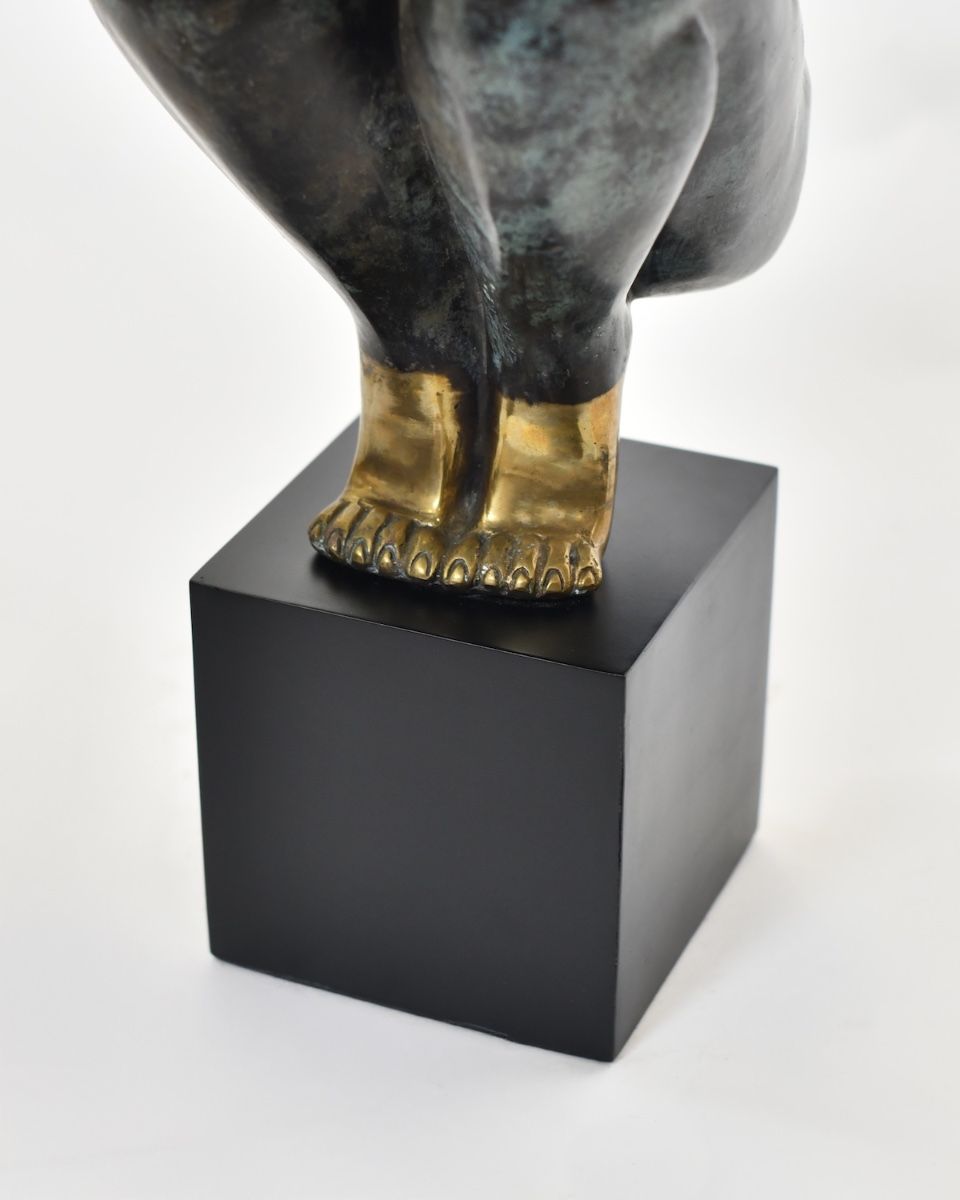 "Continuum" Cast Brass Home Sculpture close up of base