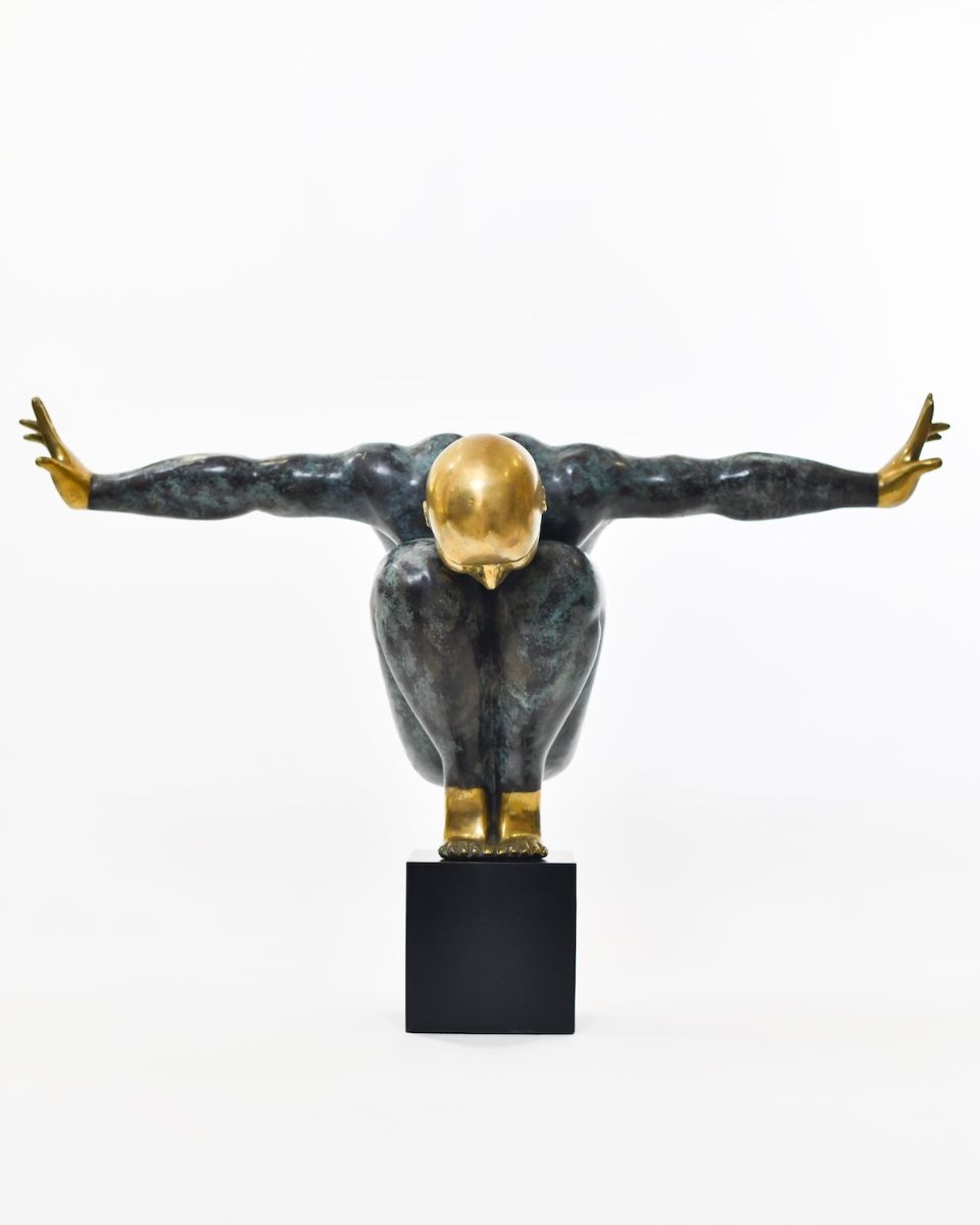"Continuum" Cast Brass Home Sculpture front view