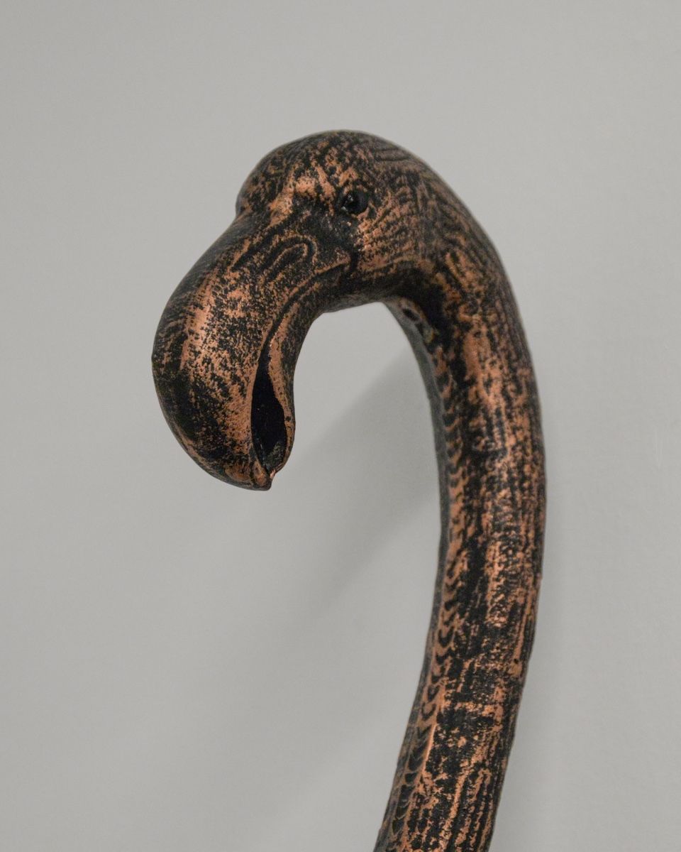 "Coral" Flamingo Wall Art in Cast Aluminium - Bronze & Copper close up of head