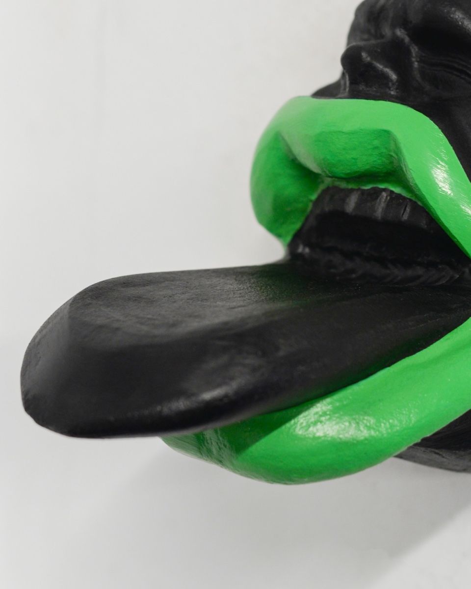 "Echo" Cast Aluminium Modern Wall Art close up of tongue