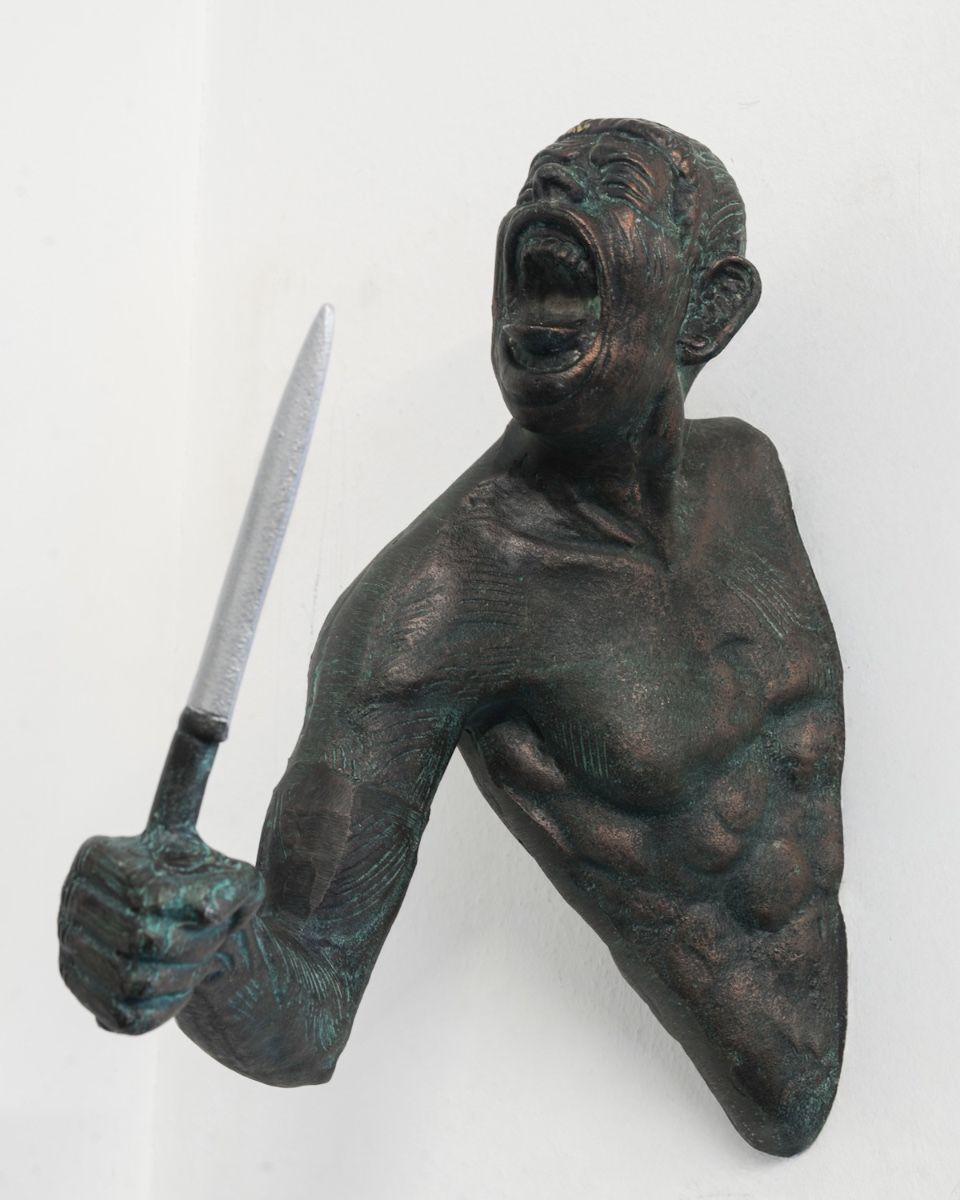 "Edge" Cast Aluminium Wall Art in Verdigris Finish