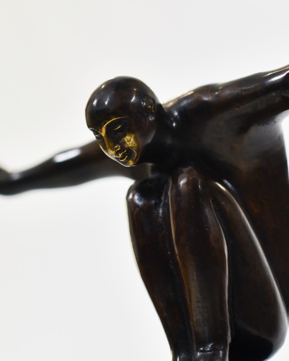 "Equilibrium" Cast Brass Interior Sculpture close up of head