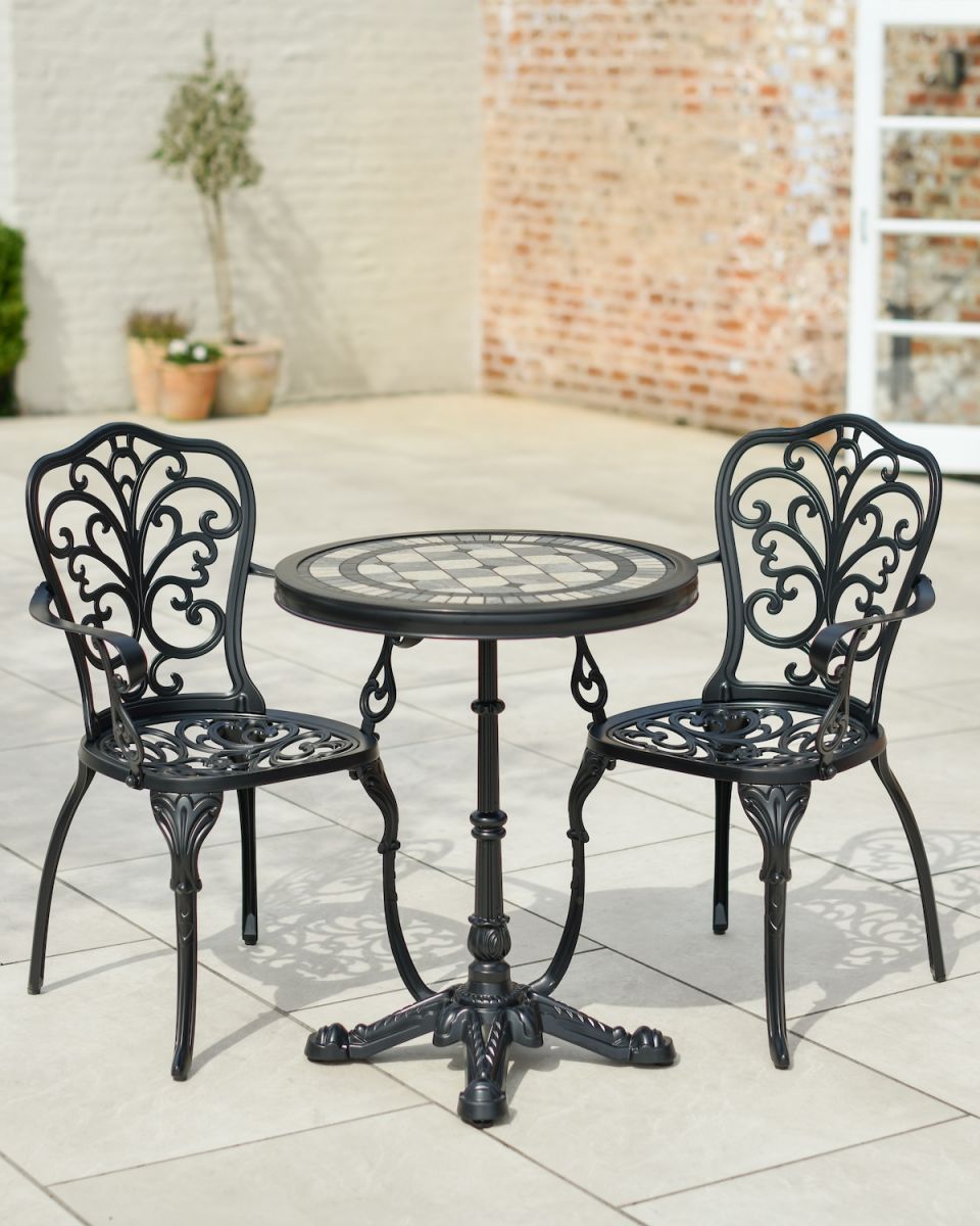 "Everley" Two Seater Bistro Set with Mosaic Tabletop