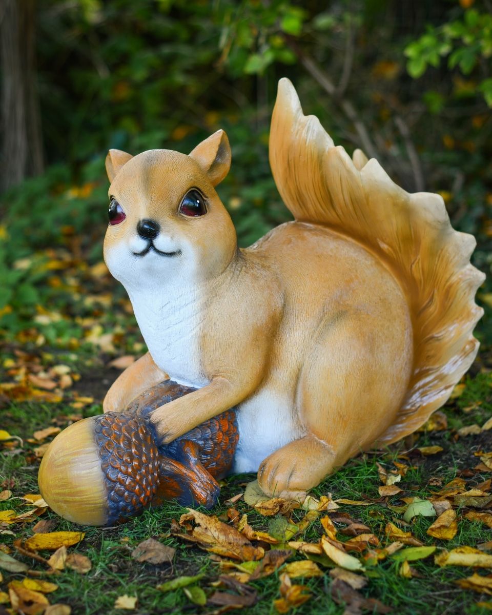 "Fidget" the Handpainted Fibreglass Squirrel Garden Sculpture
