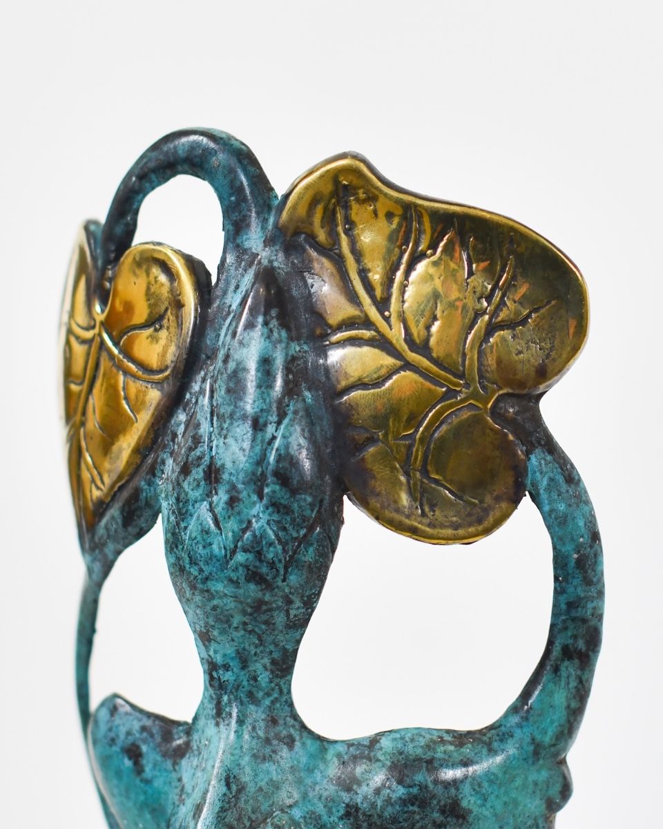 "Flora"s Whisper" Cast Brass Interior Ornament close up of leaves