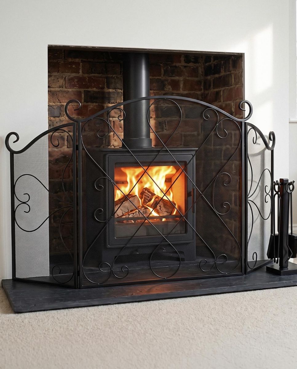 "Fulshaw" Ornate Triple-Fold Fire Guard Digital Illustration