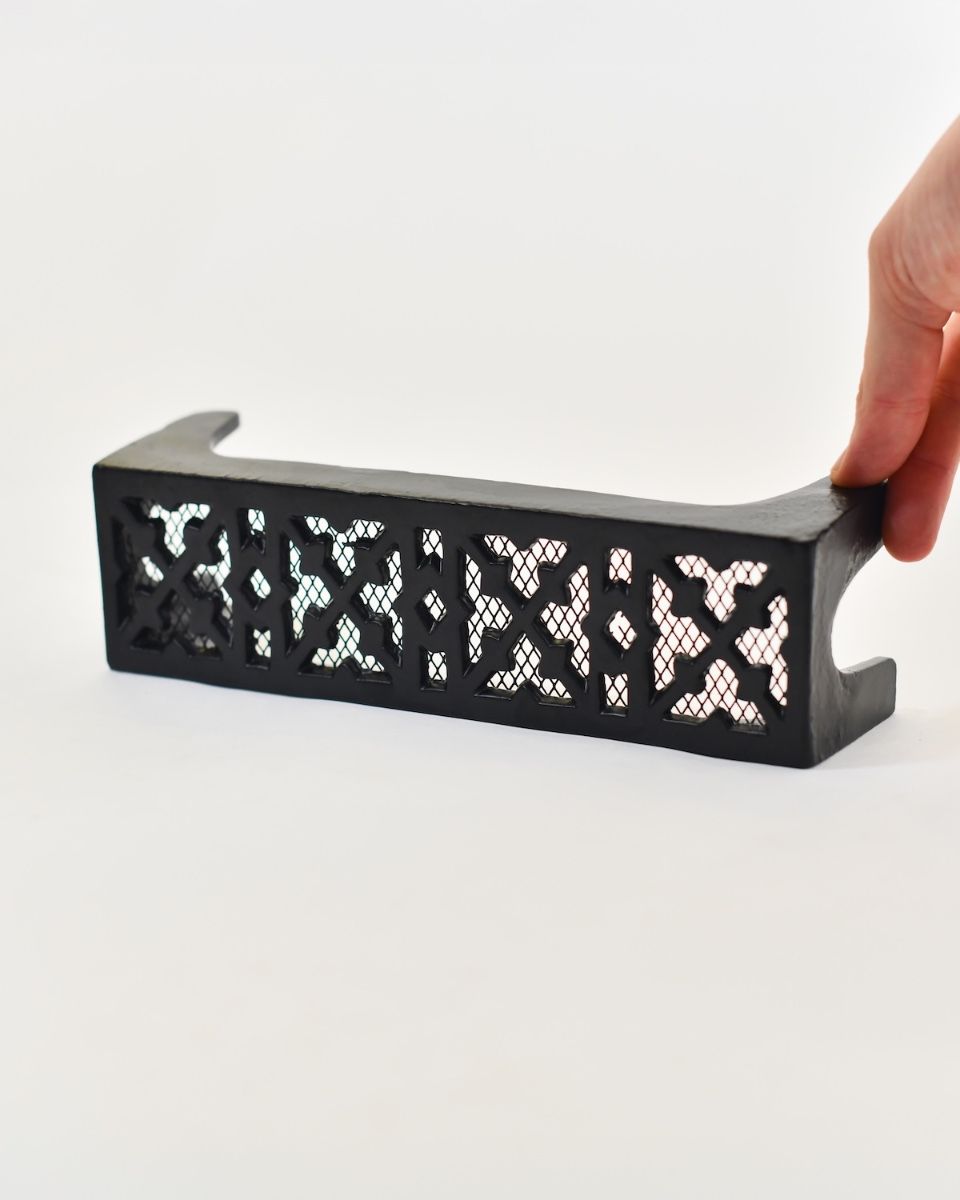 ‘Garrison’ Cast Iron Air Brick 9"x3" to scale with hand as a reference