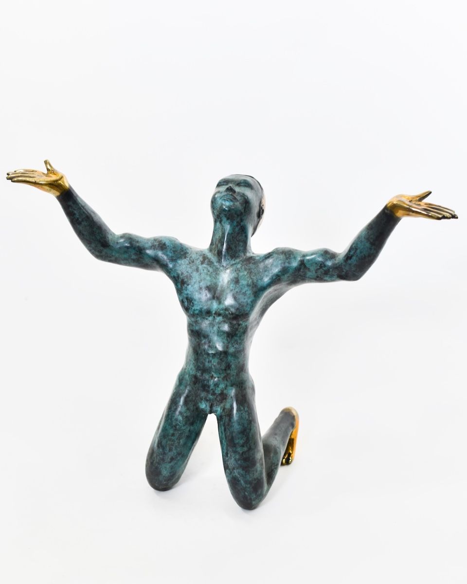 "Golden Offering" Cast Brass Sculpture 