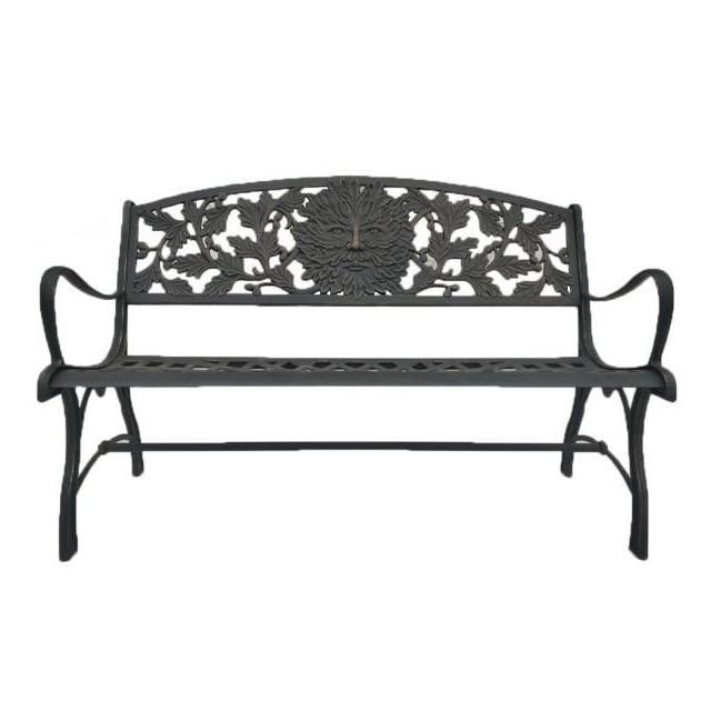 "Green Man" Cast Iron Garden Bench in a Bronze Finish