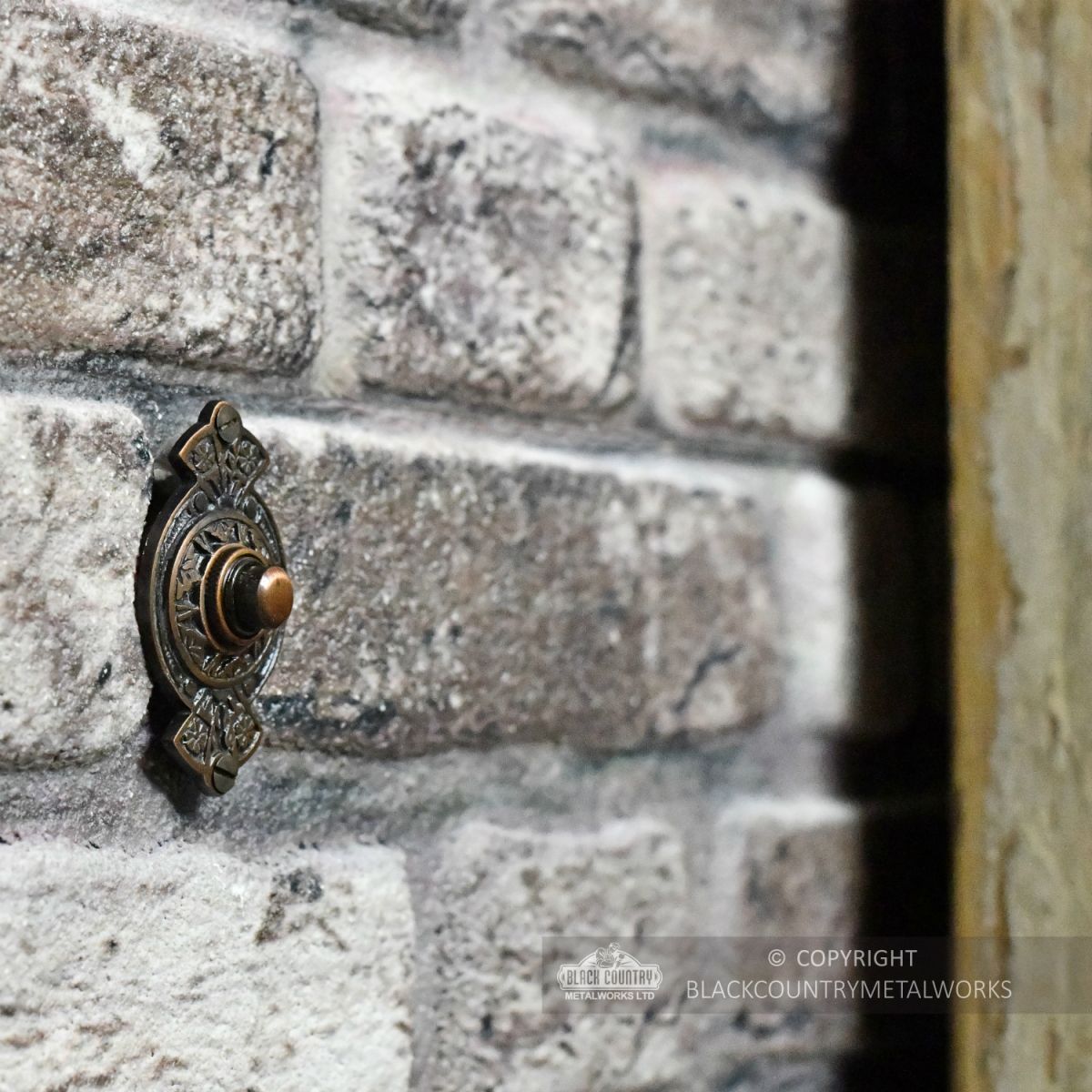 “Hampern Close” Antique Copper Decorative Bell Push By Front Door