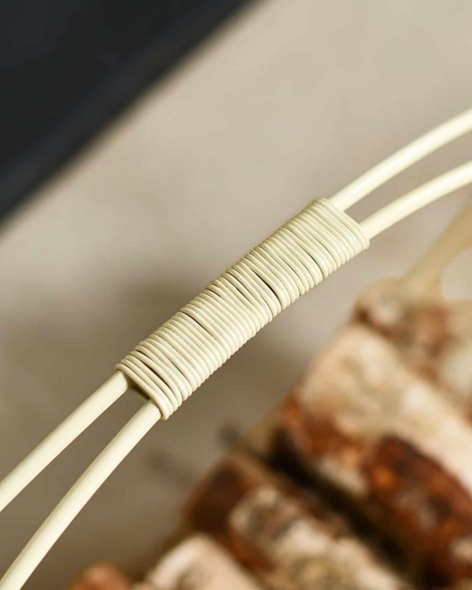 Close-Up of Handle for “Harewood Park” Cream Contemporary Log Rack & Holder