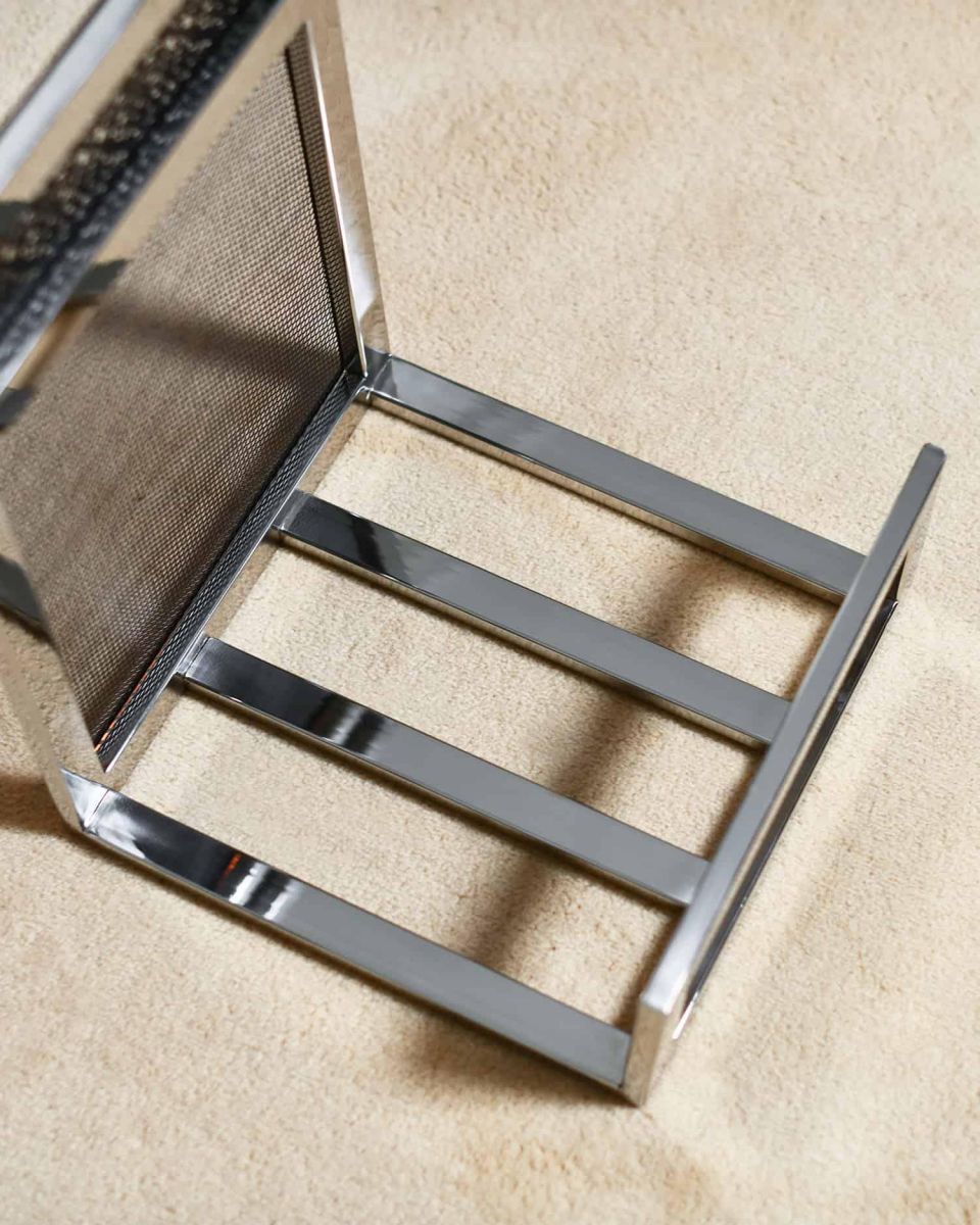 Empty “Hinburn House” Contemporary Stainless Steel Log Store in Situ