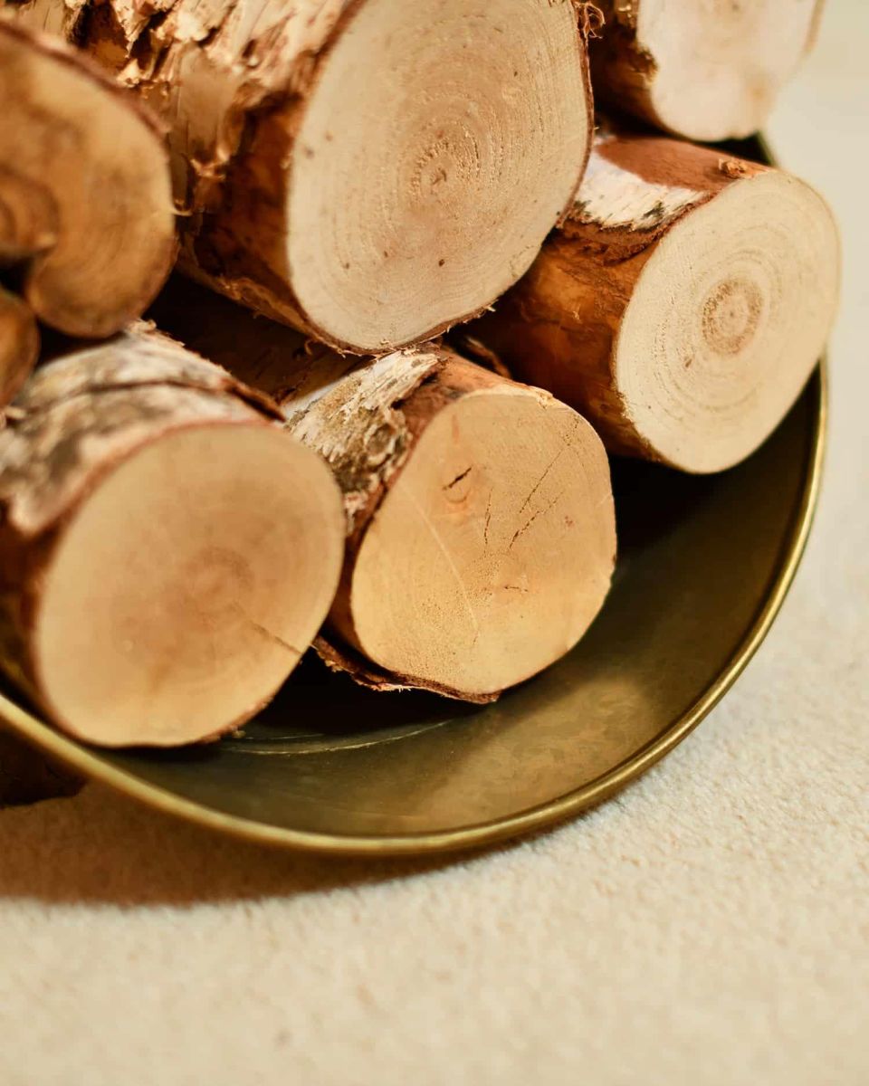 Close-Up of Logs in Use on “Houghton Avenue” Antique Style Log Holder