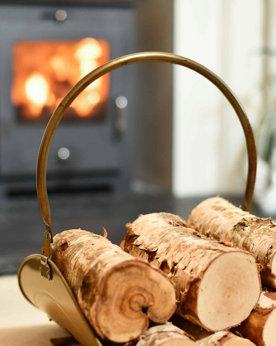 Close-Up of “Houghton Avenue” Antique Style Log Holder