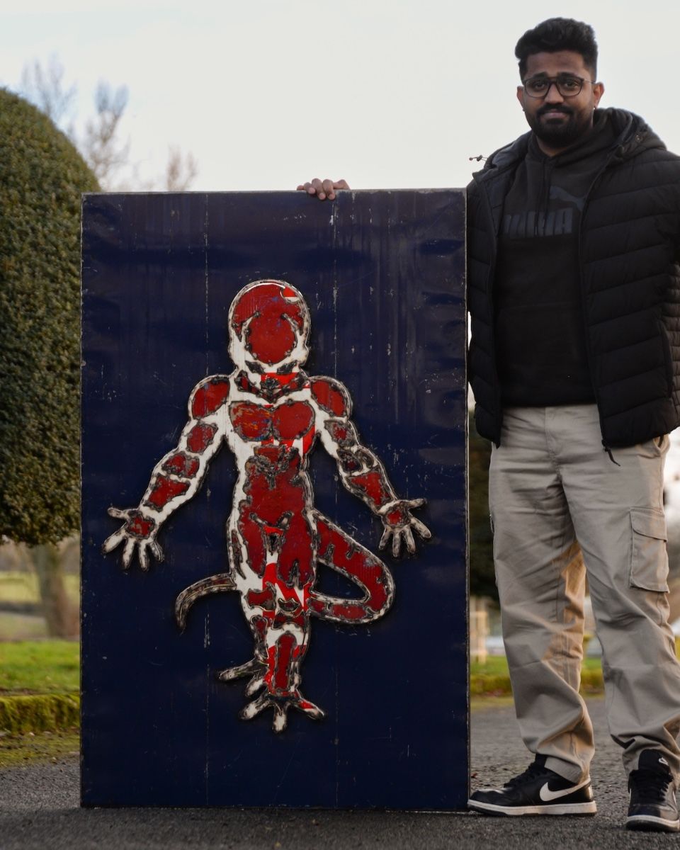 "Intergalactic Tyrant" Oil Drum Scrap Metal Wall Art