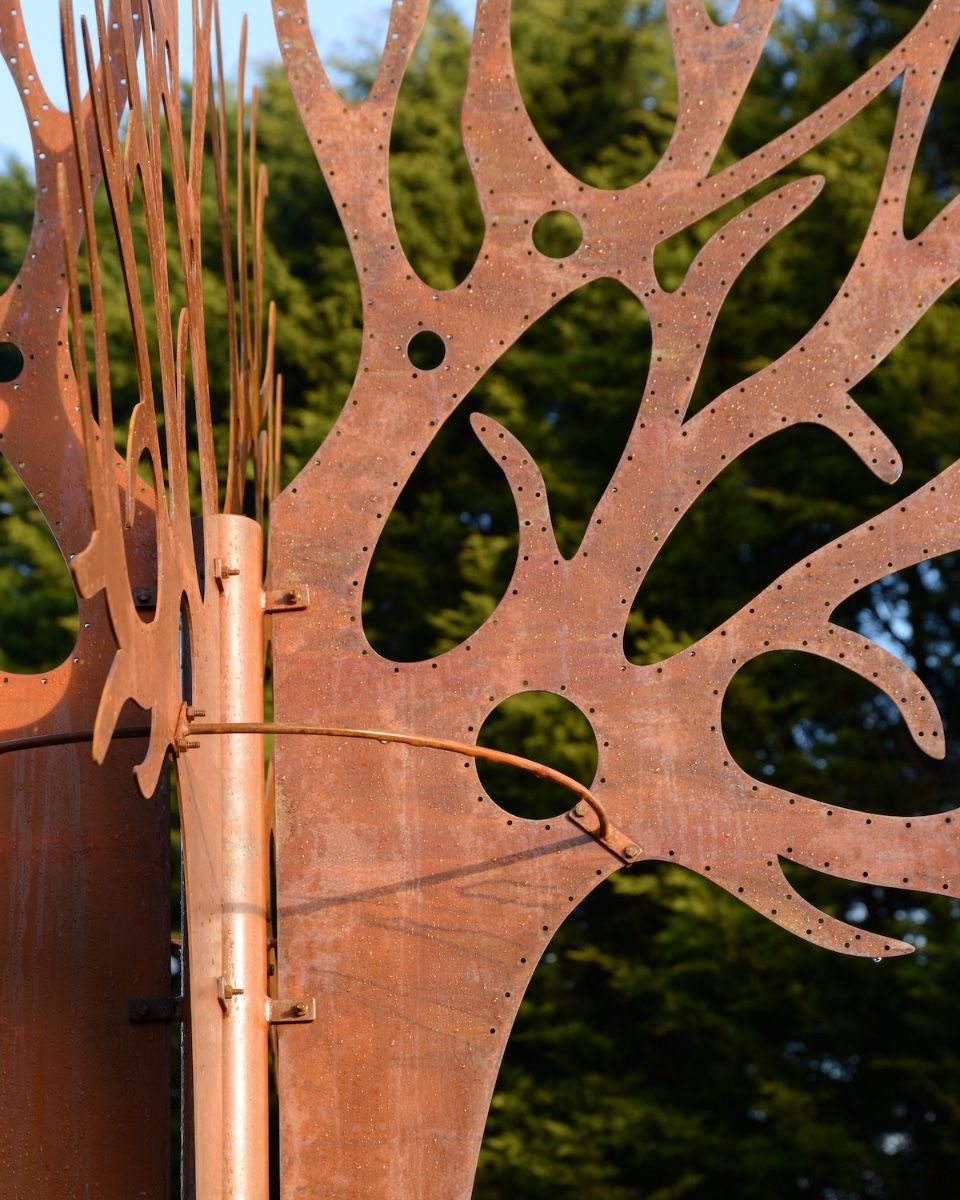 "Ironwood" Rustic Steel Tree Sculpture main image close up of branches