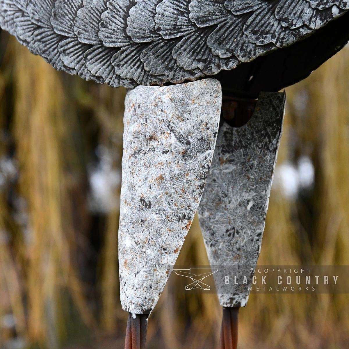 Close-up of the Legs on the Flamingo Sculpture