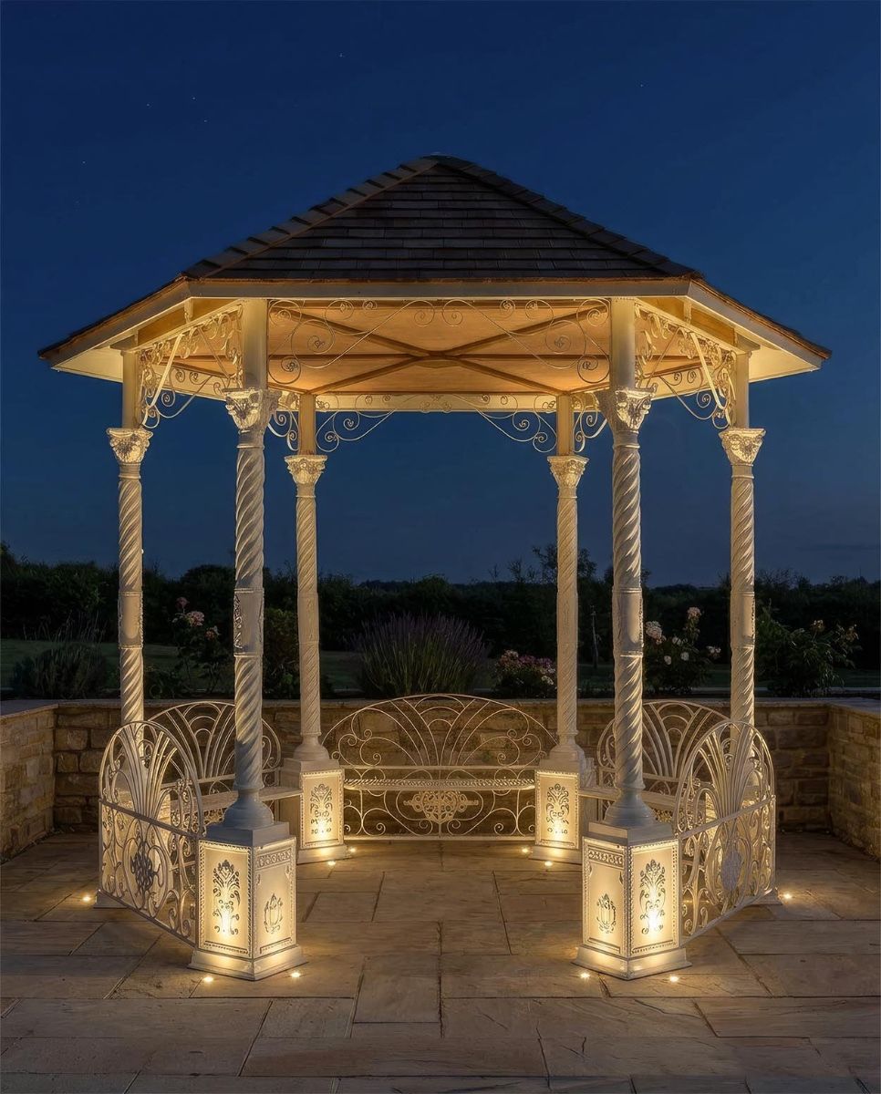 "Lady Antoinette" Pavilion Digital Illustration At Night