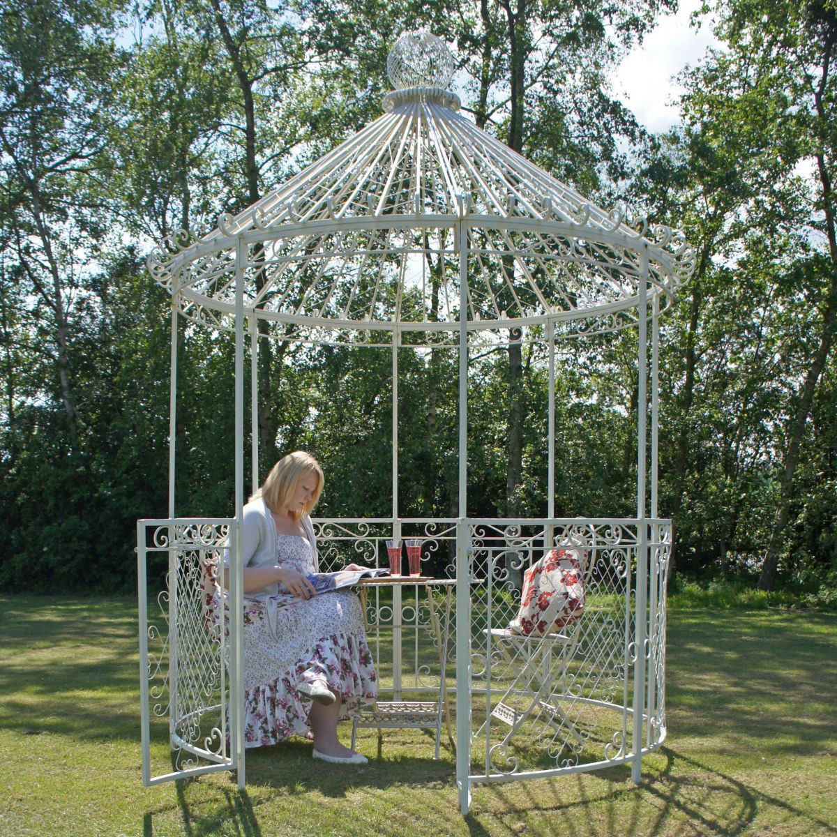 “Laura"s Carousel” Garden Gazebo or Pavilion in Cream