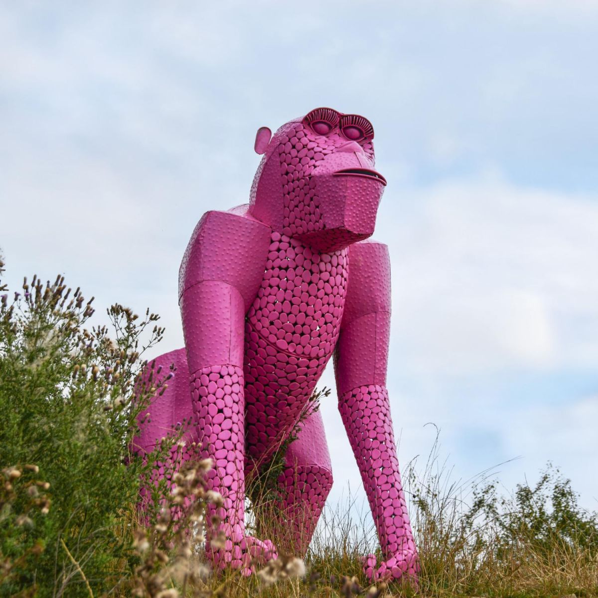 “Lord Greystoke” Stunning Silverback Gorilla Sculpture - Pink