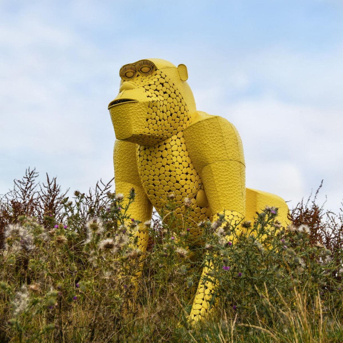 “Lord Greystoke” Stunning Silverback Gorilla Sculpture - Yellow