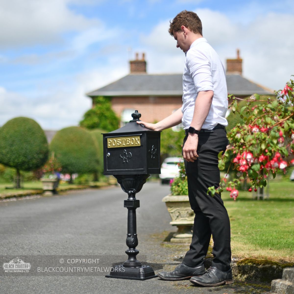 “Malabar Peppercorn” Black Suffolk Post Box Scale Shot “Malabar Peppercorn” Black Suffolk Post Box Scale Shot