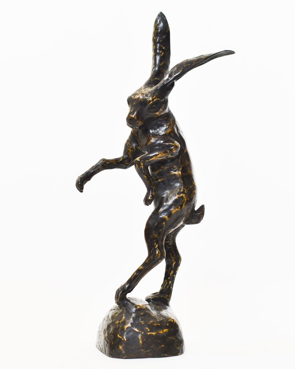 "March Meadow Hare" Cast brass Hare Sculpture